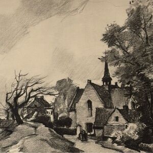 Herman Verbaere Fine Art Print Vintage Original Antique BELGIAN / BELGIUM SKETCH